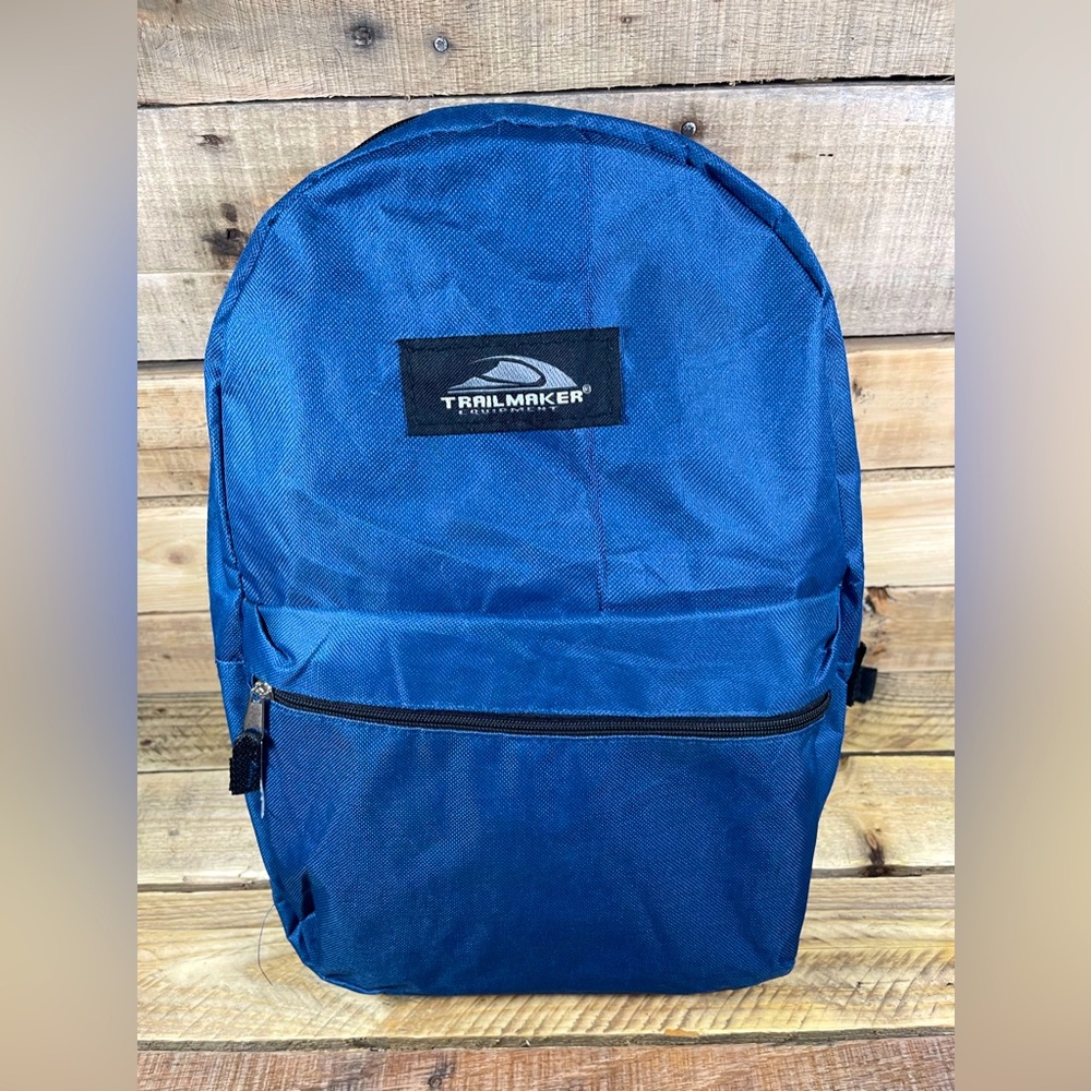 Trailmaker Backpack Lightweight Tote Standard 17” Knapsack Blue Black School Bag